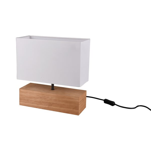 Stolová lampa s textilným tienidlom v bielo-prírodnej farbe (výška 30 cm) Woody – Reality