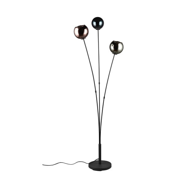 Lesklá čierna stojacia lampa (výška  150 cm) Sheldon – Trio