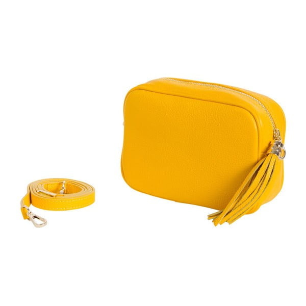 Žltá kabelka z pravej kože Andrea Cardone Pezzo