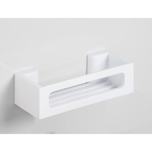 Matne biela plastová kúpeľňová polička bez vŕtania Turbo-loc Bralia – Wenko-image-4