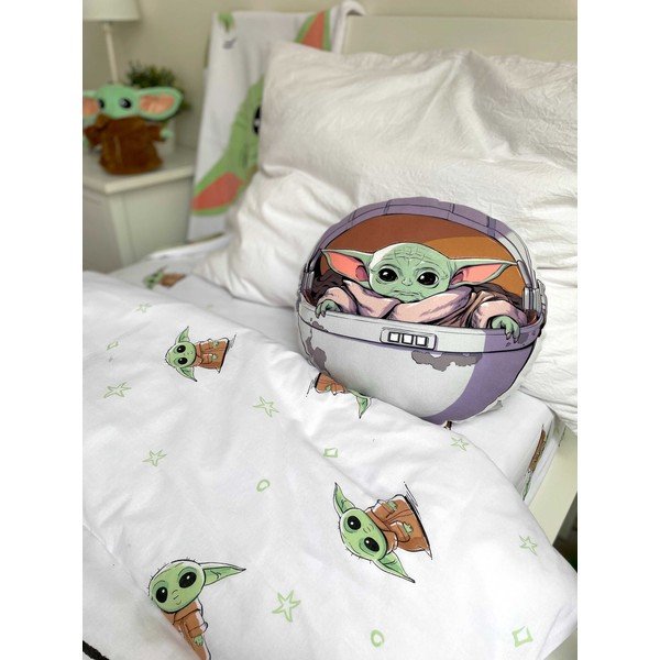 Mikroplyšový detský vankúšik ø 40 cm Star Wars "Mandalorian 02" – Jerry Fabrics-image-1