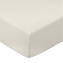 Béžová napínacia plachta z bavlneného perkálu 90x190 cm Cotton Percale – Bianca