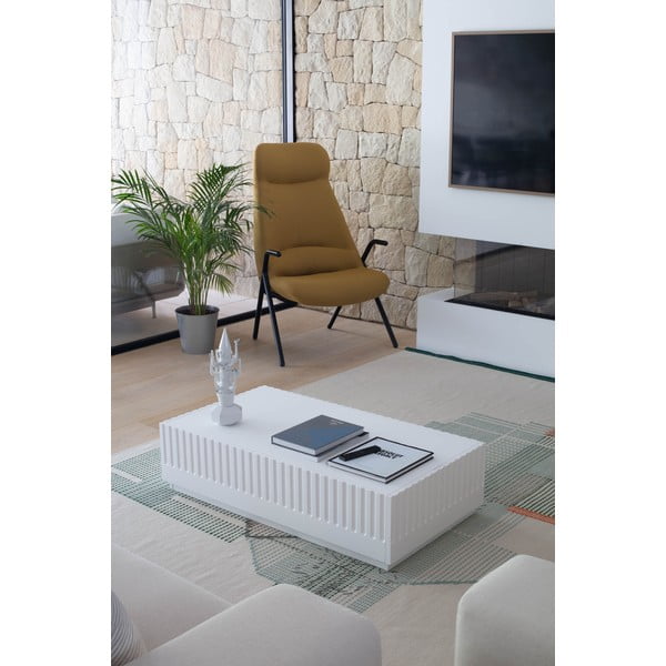 Biely konferenčný stolík s 2 zásuvkami Teulat Doric-image-1