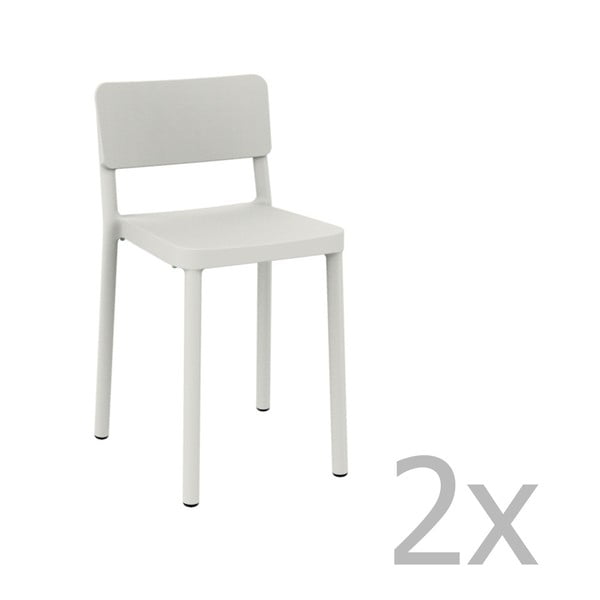 Sada 2 bielych barových stoličiek vhodných do exteriéru Resol Lisboa, výška 72,9 cm