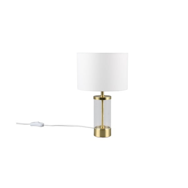 Stolová lampa v zlatej farbe s textilným tienidlom (výška 33,5 cm) Grazia – Reality-image-2