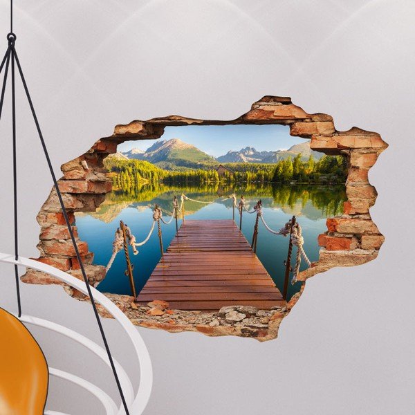 Samolepka Ambiance Panorama Mountain Lake, 60 × 90 cm-image-1