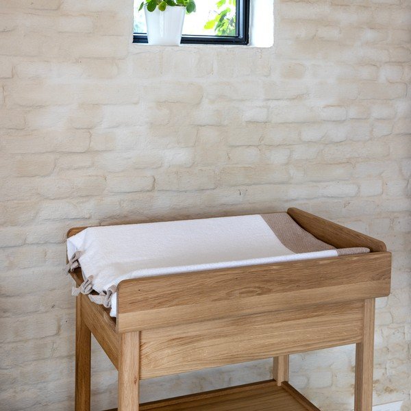 Prebaľovací pult z dubového dreva s prebaľovacím pultom v prírodnej farbe Forrest – Vipack-image-4