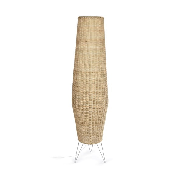 V prírodnej farbe ratanová stojacia lampa s ratanovým tienidlom (výška  120 cm) Kamaria – Kave Home