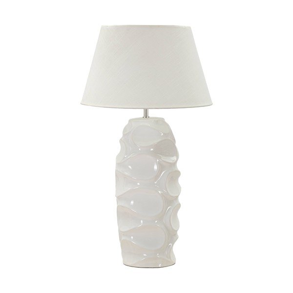 Biela stojacia lampa s textilným tienidlom (výška 83 cm) Warsaw – Mauro Ferretti