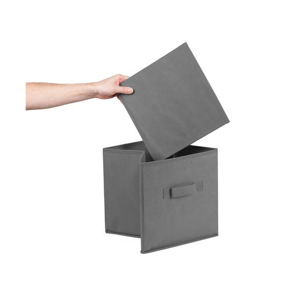Tmavosivý plastový úložný box 31x31x31 cm – Compactor-image-3