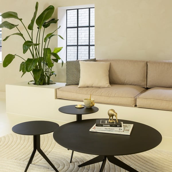 Čierny kovový okrúhly konferenčný stolík ø 78 cm Daley – Spinder Design-image-2