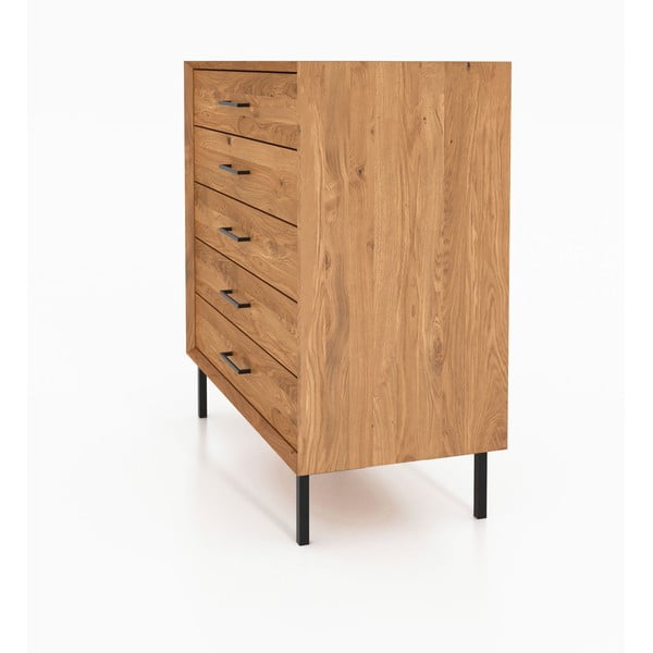 Vysoká komoda z dubového dreva v prírodnej farbe 97x95 cm Abies - The Beds-image-1