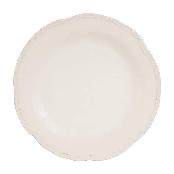 Biely jedálenský tanier Comptoir de Famille Lise, 28 cm