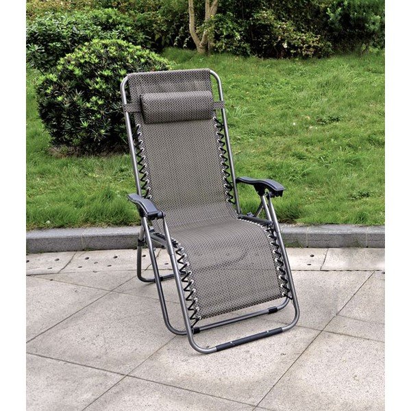Sivé kovové záhradné kreslo Luna – Garden Pleasure-image-1