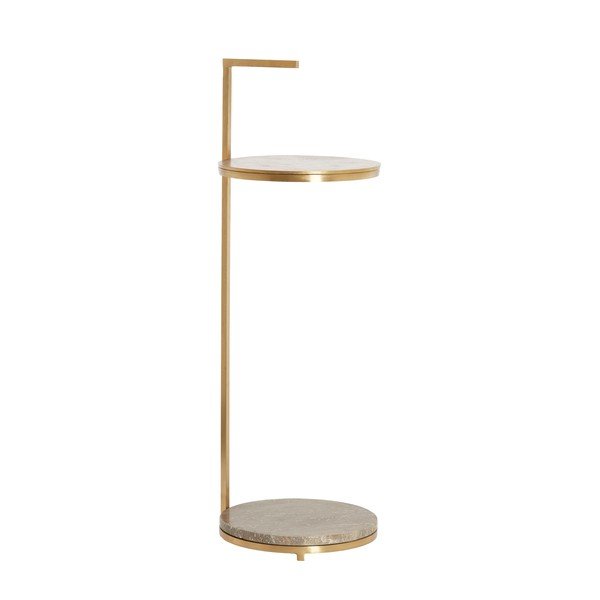 Okrúhly odkladací stolík s mramorovou doskou ø 26 cm Leda – Light & Living-image-1