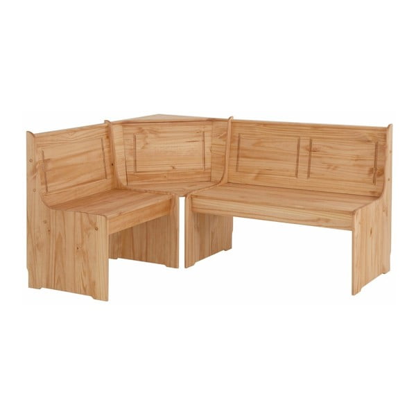 Set rohovej lavice a jedálenského stola z masívneho borovicového dreva Støraa Samantha-image-2