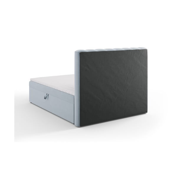 Svetlomodrá boxspring posteľ s úložným priestorom 160x200 cm Gina – Milo Casa-image-4
