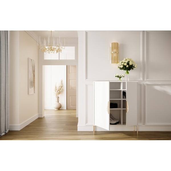 Biela skrinka na topánky Skandica Merlin-image-1