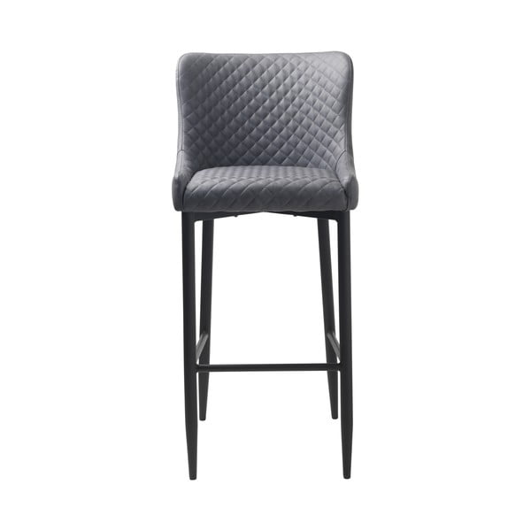 Sivá barová stolička z imitácie kože (výška sedadla 77 cm) Ottowa – Unique Furniture-image-3