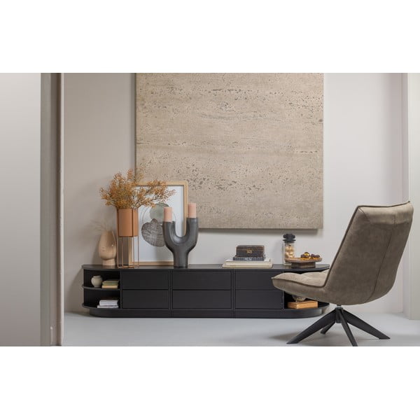 Čierny modulárny TV stolík z borovicového dreva 75x40 cm Finca – WOOOD-image-1