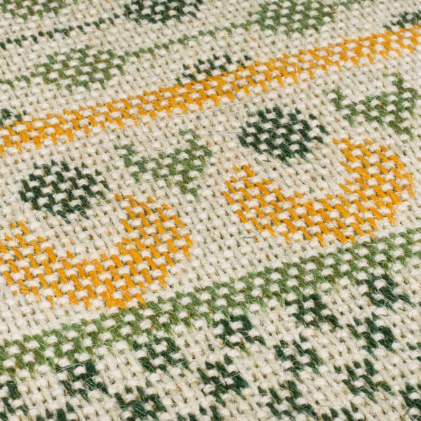 Zelený koberec s prímesou juty 120x170 cm Mara Jute Border – Flair Rugs-image-3