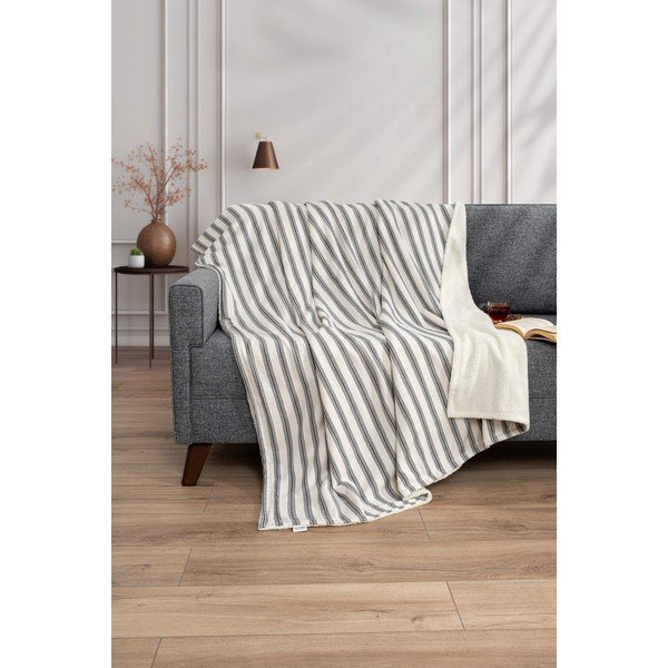 Biela/antracitová deka 150x190 cm Soren Wellsoft – Mijolnir-image-1