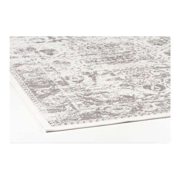 Biely vzorovaný obojstranný koberec Narma Palmse, 70 × 140 cm-image-2