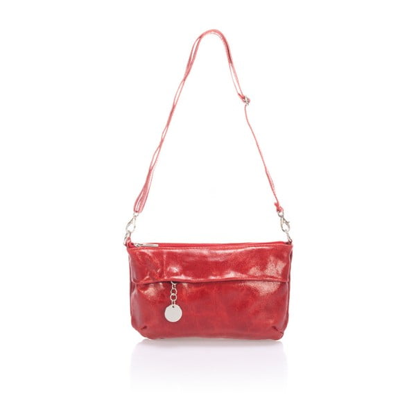 Červená kožená kabelka Lisa Minardi Sophronisis