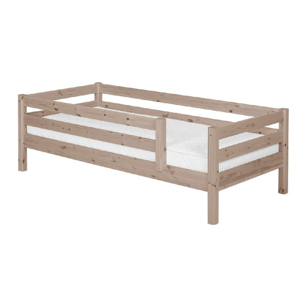 Hnedá detská posteľ z borovicového dreva s 3/4 lištami Flexa Classic, 90 × 200 cm