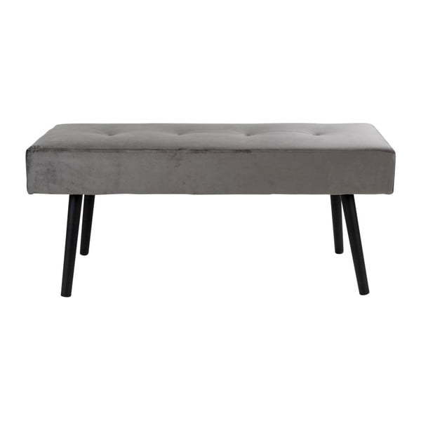 Sivá čalúnená lavica so zamatovým poťahom House Nordic Skiby, 100 × 35 cm