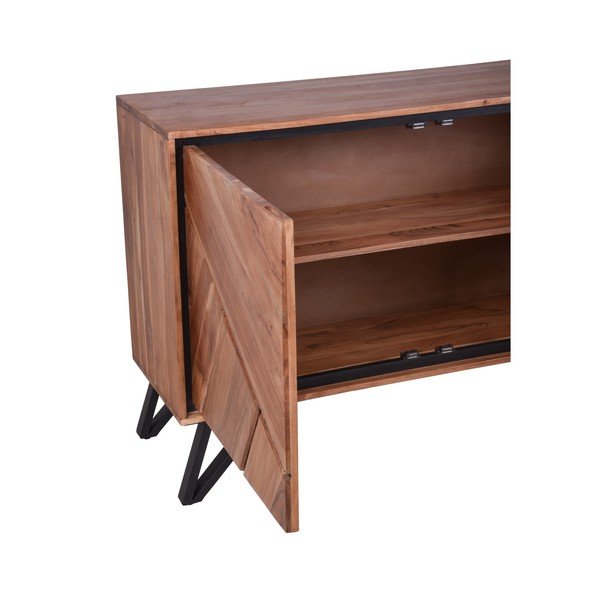 Komoda z masívu akácie v prírodnej farbe 150x76x40 cm Ambala – Interia Home & Living-image-4
