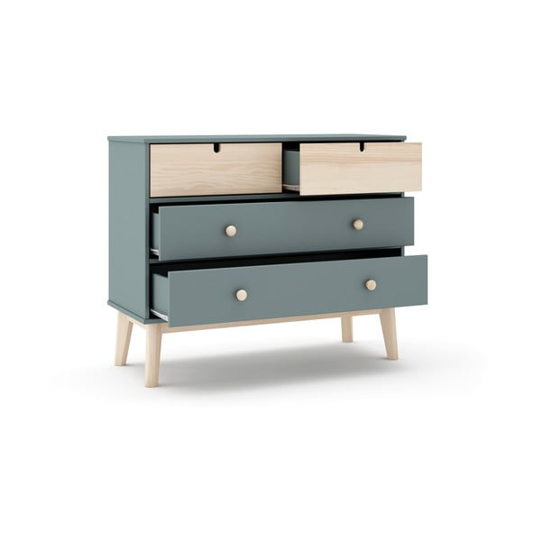 Detská komoda sivozelená 100x81x40 cm Estefania – Marckeric-image-3