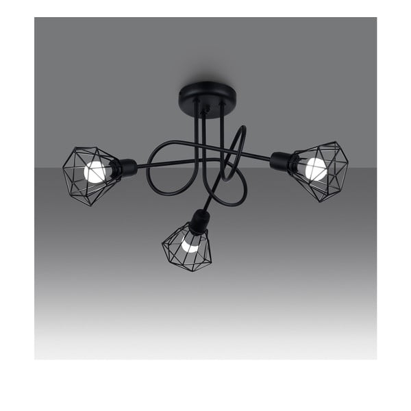 Čierne stropné svietidlo ø 10 cm Varpu – Sollux-image-2