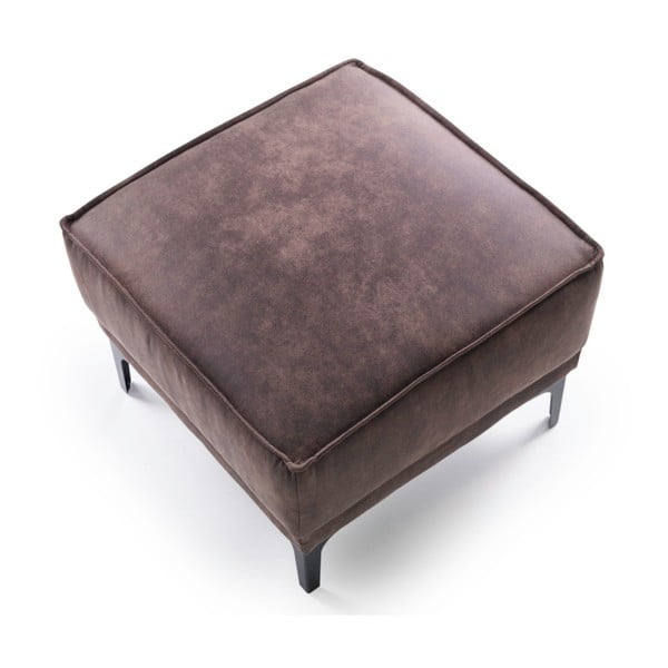 Hnedý taburet z imitácie kože Copenhagen – Scandic-image-3