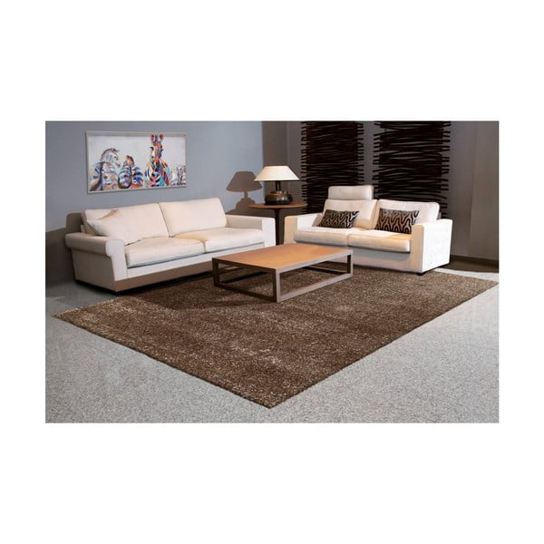 Hnedosivý koberec Arte Espina Grace Shaggy, 60 × 110 cm