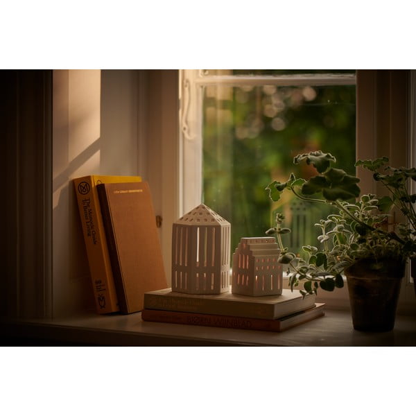 Biely keramický lampáš Kähler Design Long Church, výška 10 cm-image-2