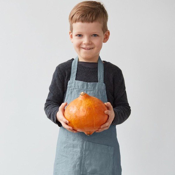 Detská modrá ľanová zástera Linen Tales Regular, 67 x 57 cm-image-2