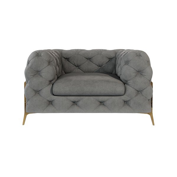 Sivé zamatové kreslo Chelsea Bis – Ropez-image-2