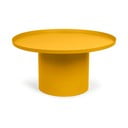 Kovový okrúhly konferenčný stolík v horčicovej farbe ø 72 cm Fleksa – Kave Home