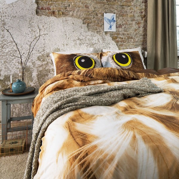 Obliečky Owl Look Taupe, 140x200 cm