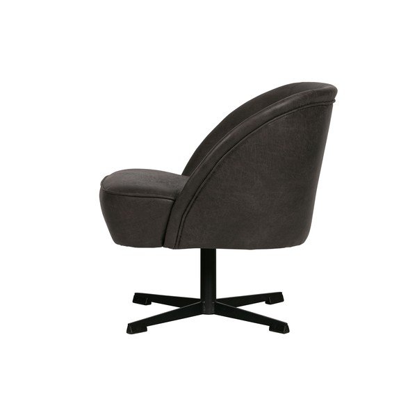 Čierne kožené otočné kreslo BePureHome Vogue-image-2