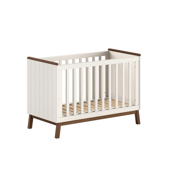 Béžová postieľka z borovicového dreva s nastaviteľnou výškou 60x120 cm Sezane – Vipack