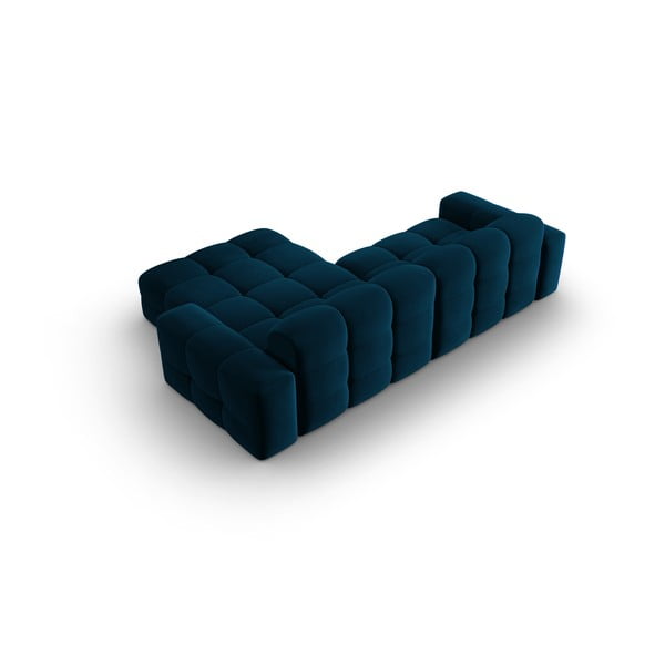 Tmavomodrá zamatová rohová pohovka (pravý roh) Kendal - Micadoni Home-image-4