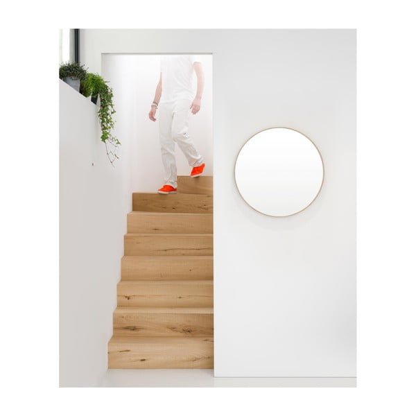 Nástenné zrkadlo s rámom z dubového dreva Wireworks Glance, ⌀ 66 cm-image-2