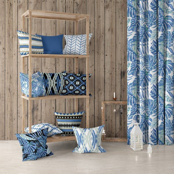 Modro-biela obliečka na vankúš Mike & Co. NEW YORK Santorini, 43 x 43 cm-image-1