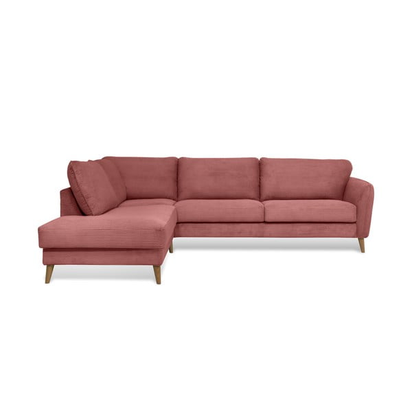 Ružová menčestrová rohová pohovka (ľavý roh) Paris – Scandic