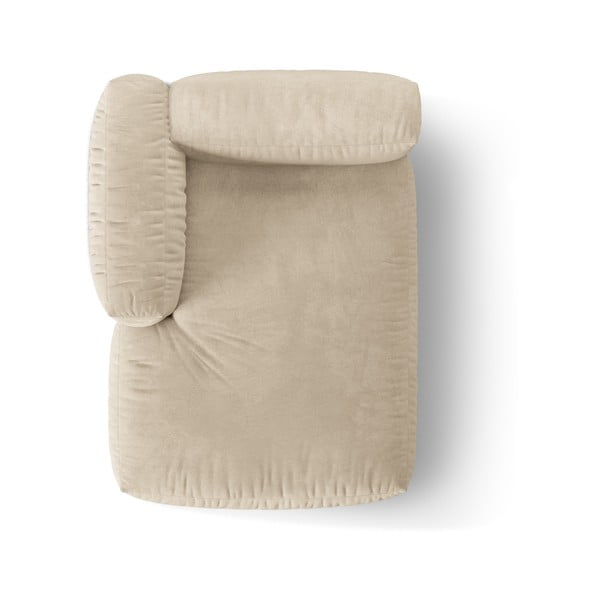 Béžový zamatový modul pohovky (ľavý roh) Martina – Micadoni -image-3