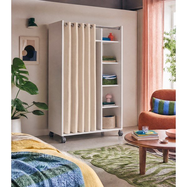 Bielo-béžová šatníková skriňa 100x160 cm Kit – Tvilum-image-1