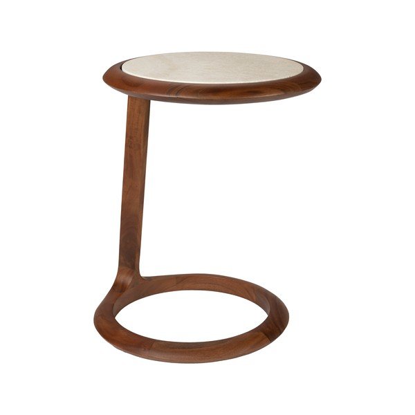 Okrúhly odkladací stolík s doskou z kameňa 41x45 cm Doppio – Zuiver