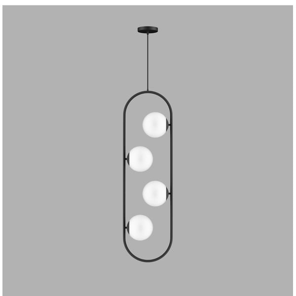 Čierne závesné svietidlo so skleneným tienidlom Club – Squid Lighting-image-1